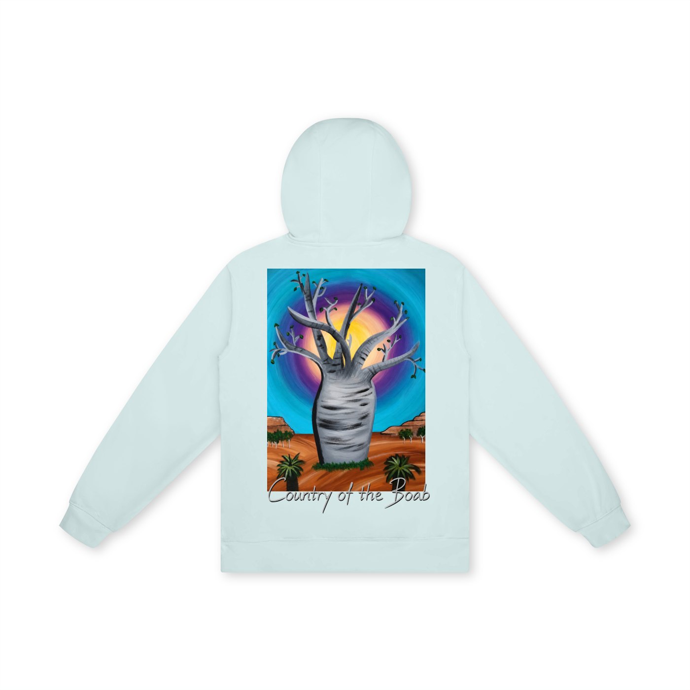 hoodie,Australia,Australian,Aussie,Aus,boab,tree,outback,landscape,art,country,western,rocks,desert,sunset,sunrise,original,painting,artwork