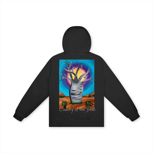 hoodie,Australia,Australian,Aussie,Aus,boab,tree,outback,landscape,art,country,western,rocks,desert,sunset,sunrise,original,painting,artwork