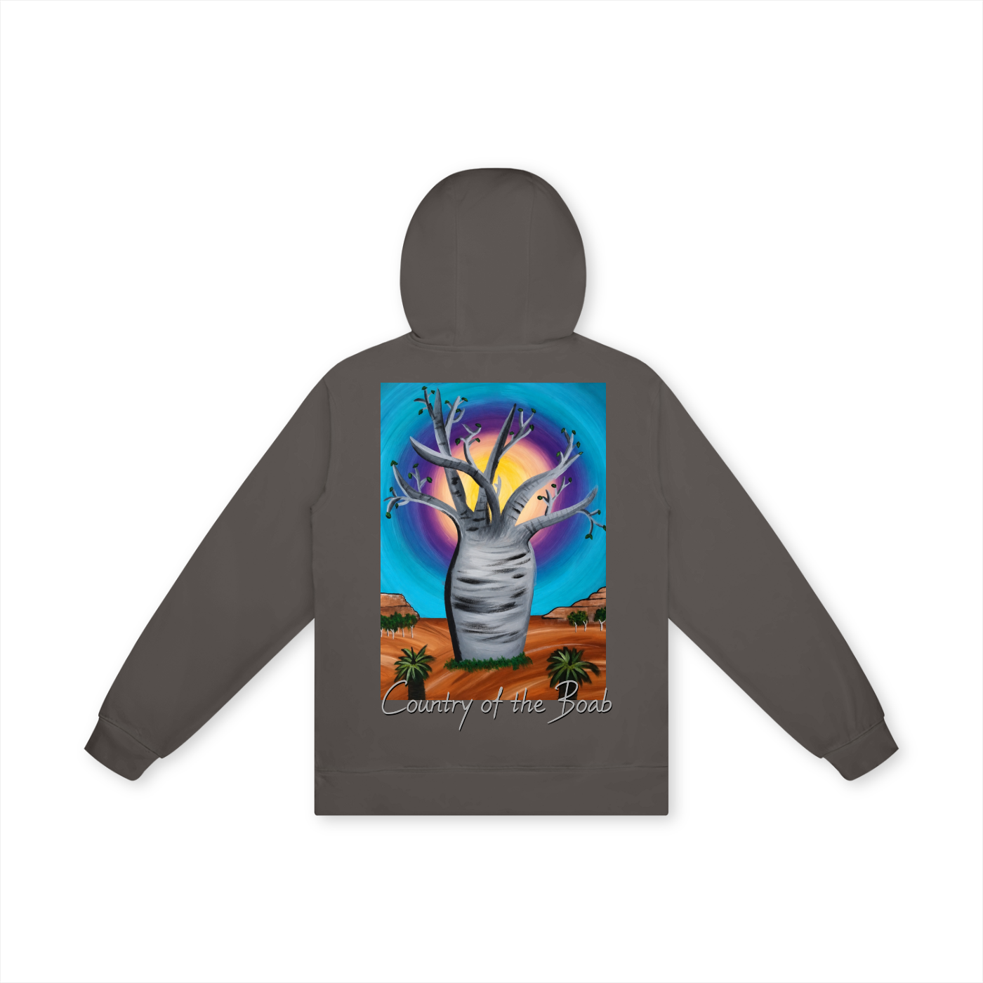 hoodie,Australia,Australian,Aussie,Aus,boab,tree,outback,landscape,art,country,western,rocks,desert,sunset,sunrise,original,painting,artwork